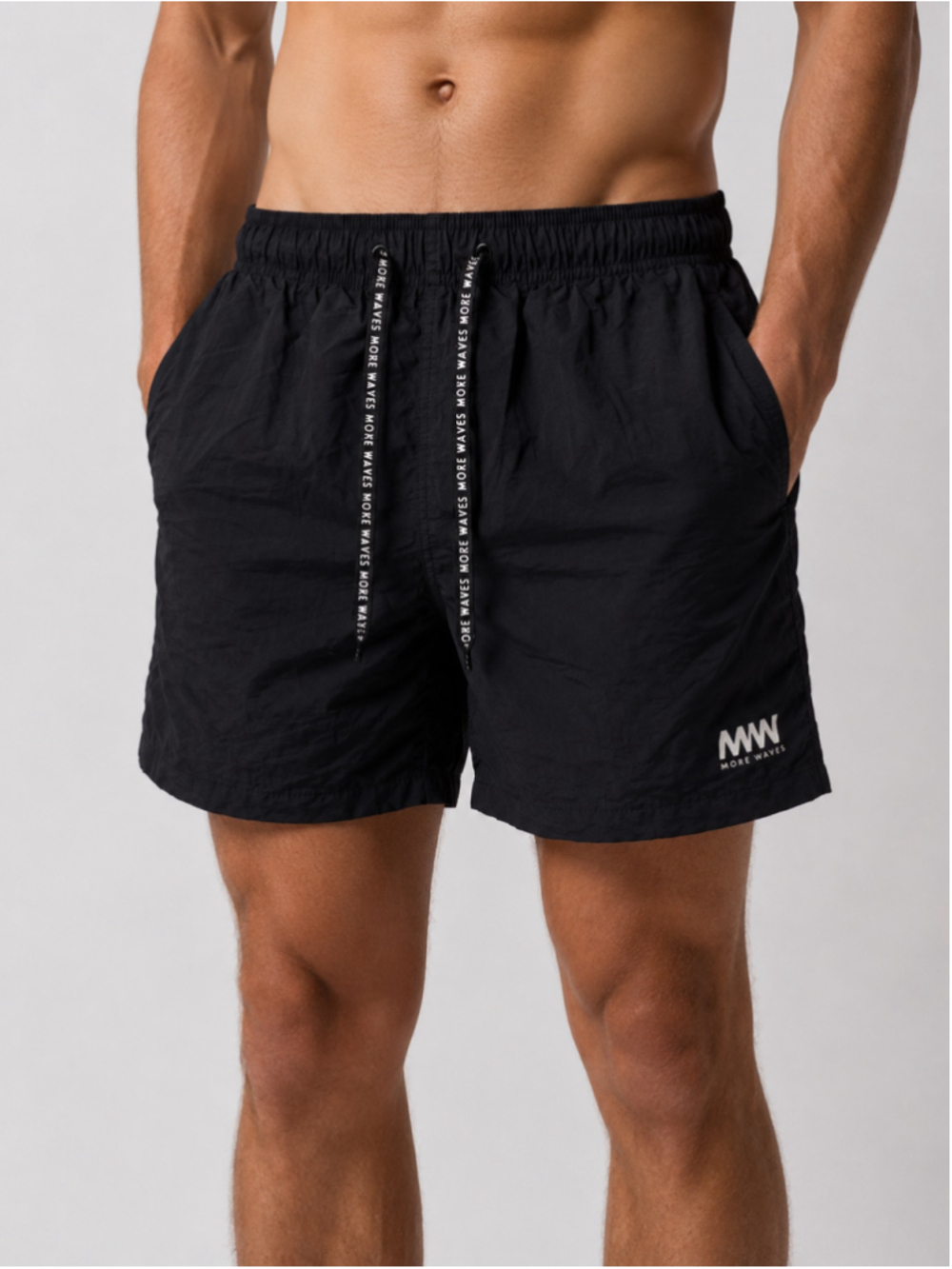 H&M Men’s Black “More Waves” Swim Shorts – Size M